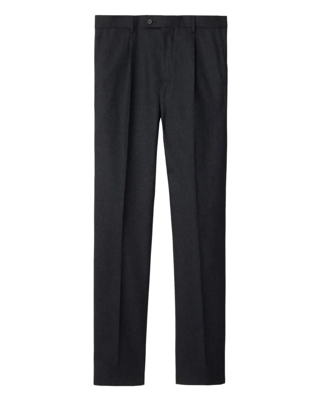 Burberry Black Wool Flannel Tailored Trousers for men