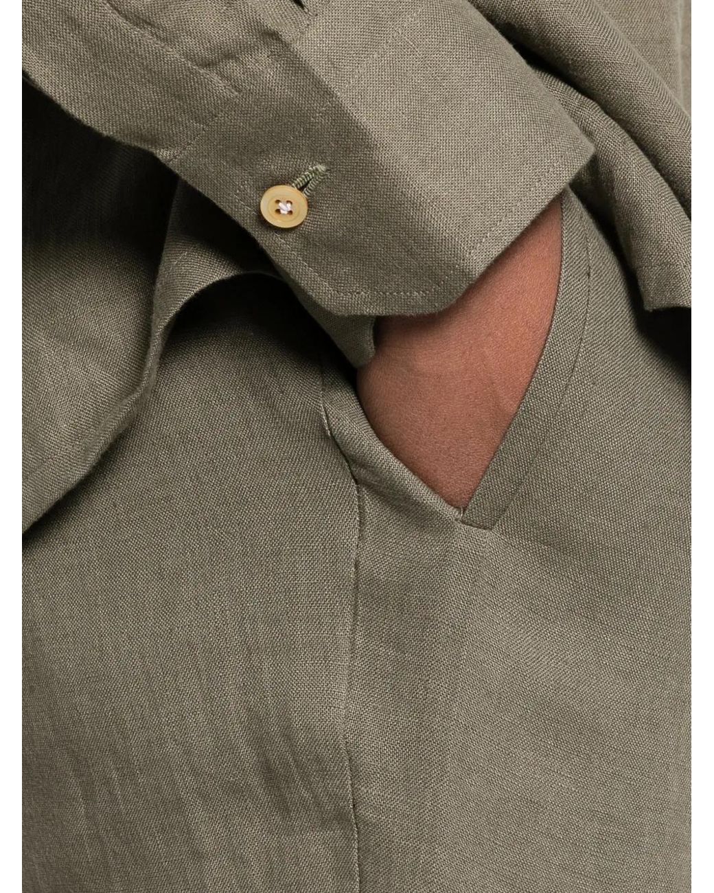 Kiton Natural Pleated Trousers for men