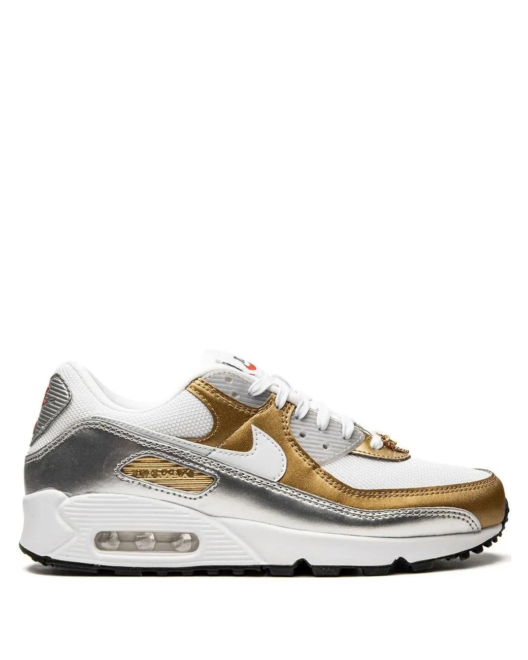Nike White Air Max 90 Se "Metallic" Sneakers