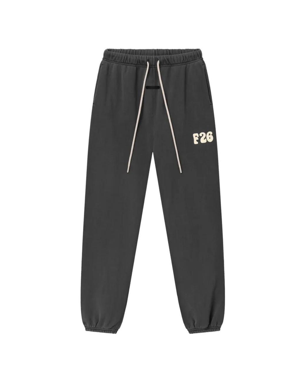 Fear Of God Gray Logo-Print Drawstring Track Pants for men