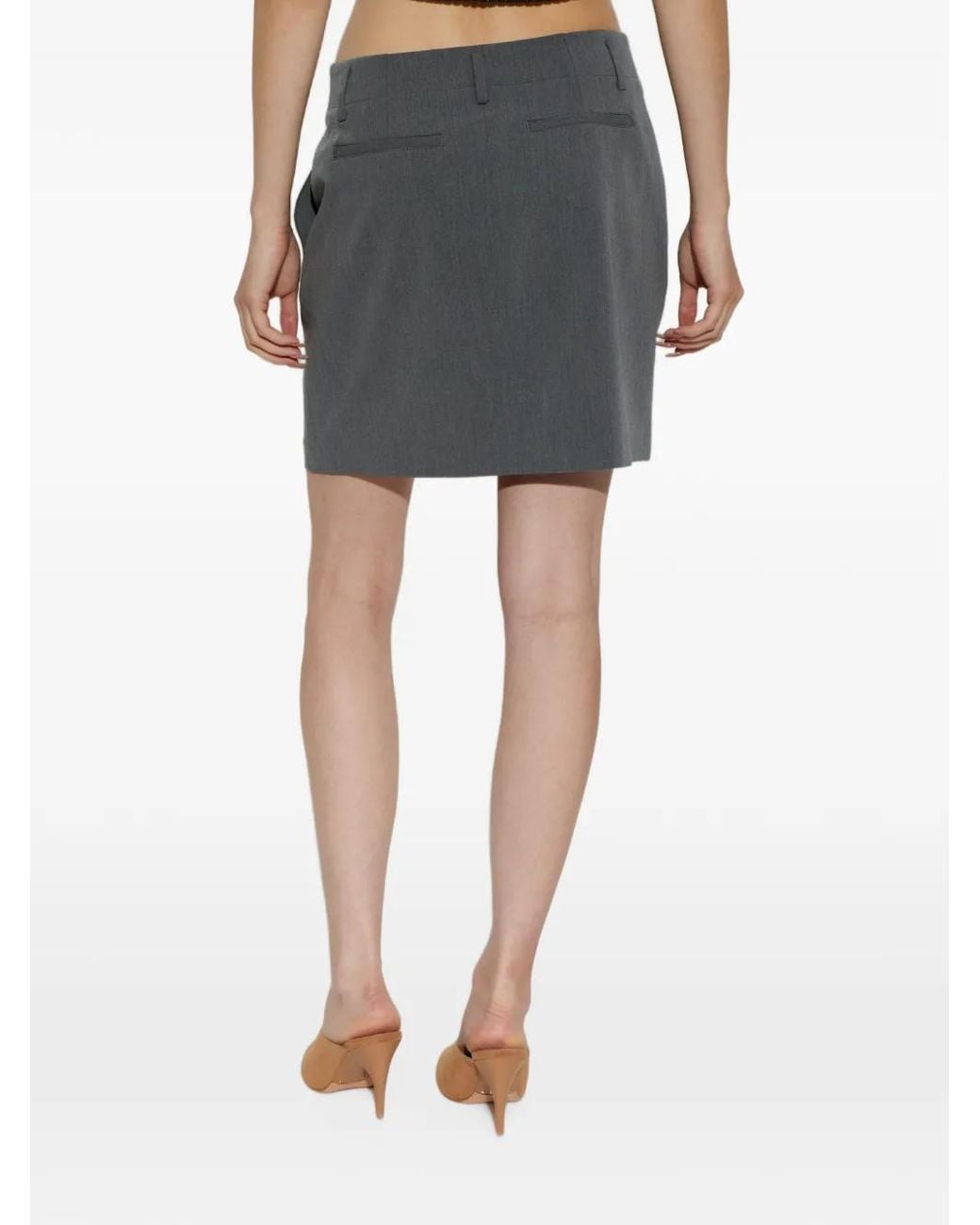 Akep Mini-Rok Met Riemlussen in het Gray