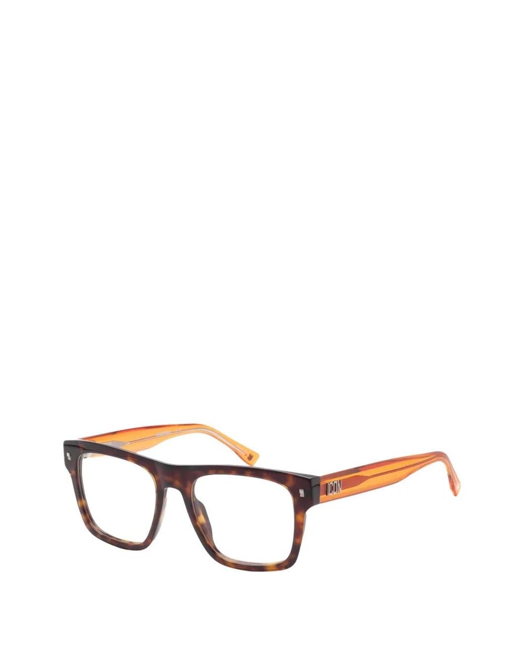 DSquared² Icon Brille Mit Eckigem Gestell in White für Herren