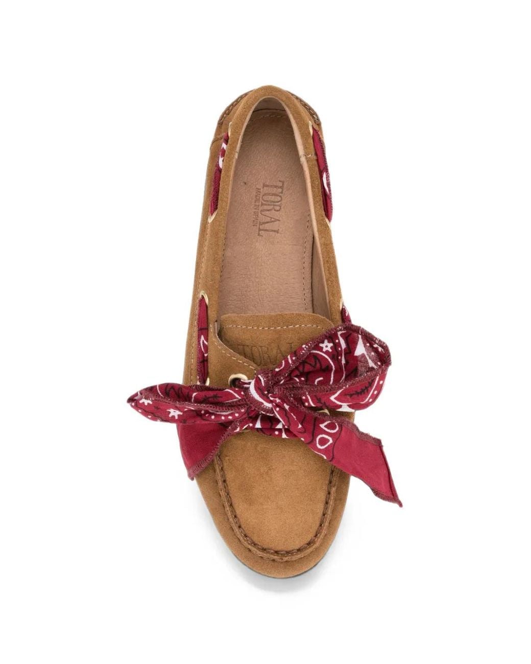 Toral Shoes Brown Nahua Suede Bandana Loafers