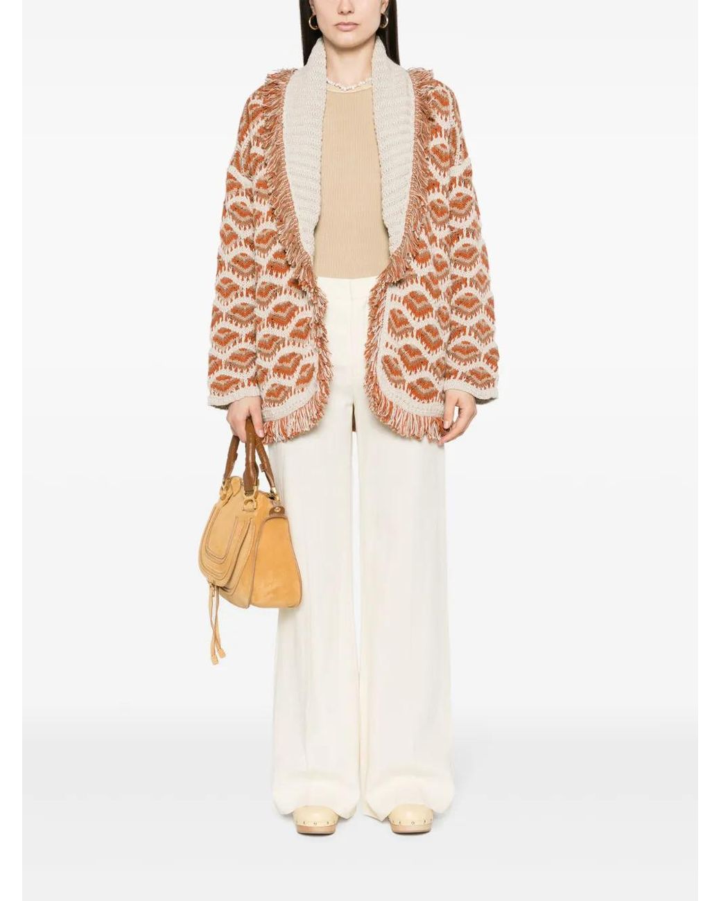 Chloé White Linen Flared Trousers
