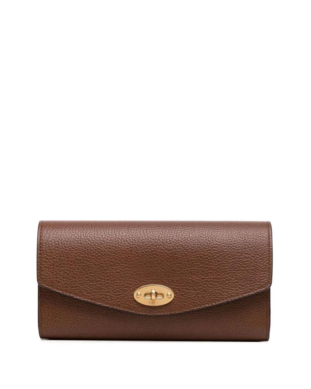 Mulberry Brown Grained-Leather Twist-Lock Purse