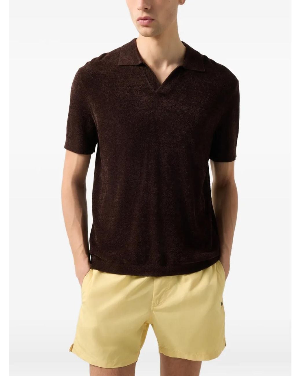 Bogner Black Finn Chenille-Knit Polo Shirt for men