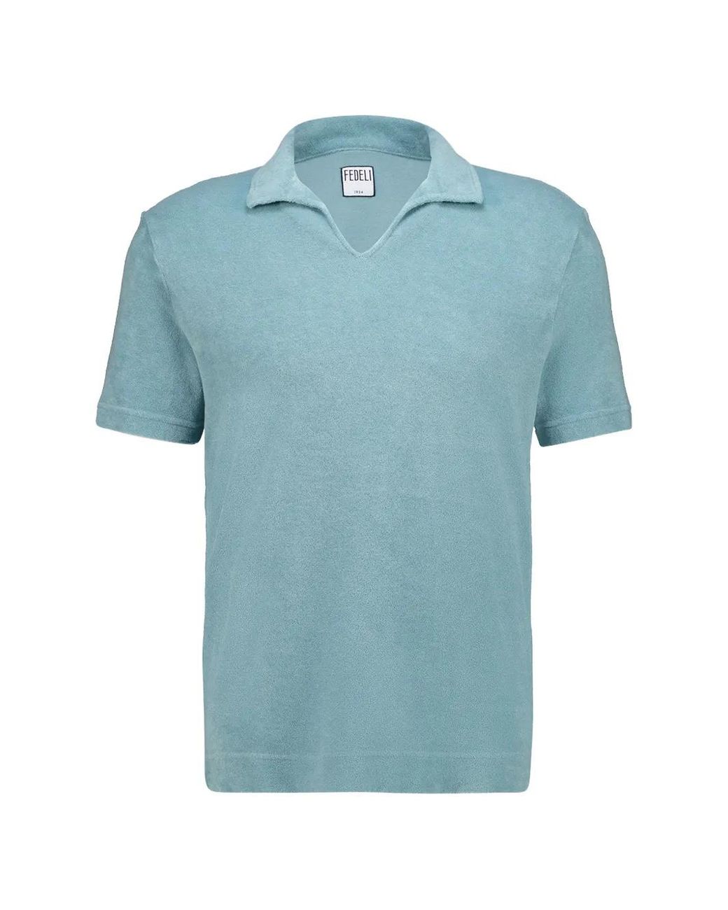 Fedeli Blue Knitted Cotton T-Shirt for men