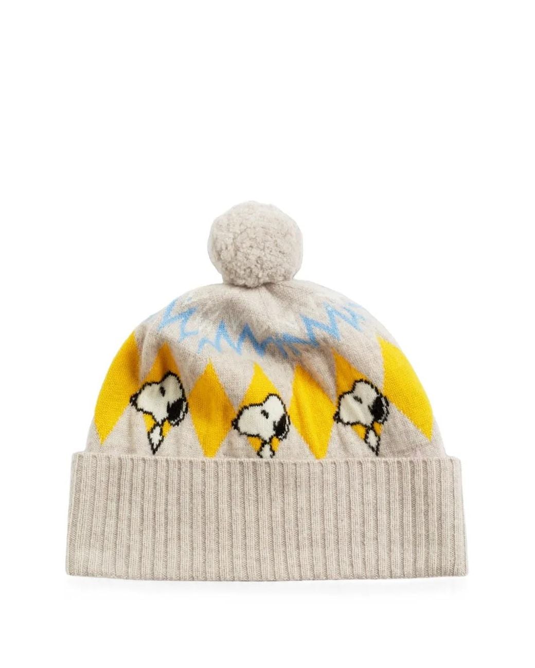 Chinti & Parker Gray Snoopy Fair Isle Beanie Hat