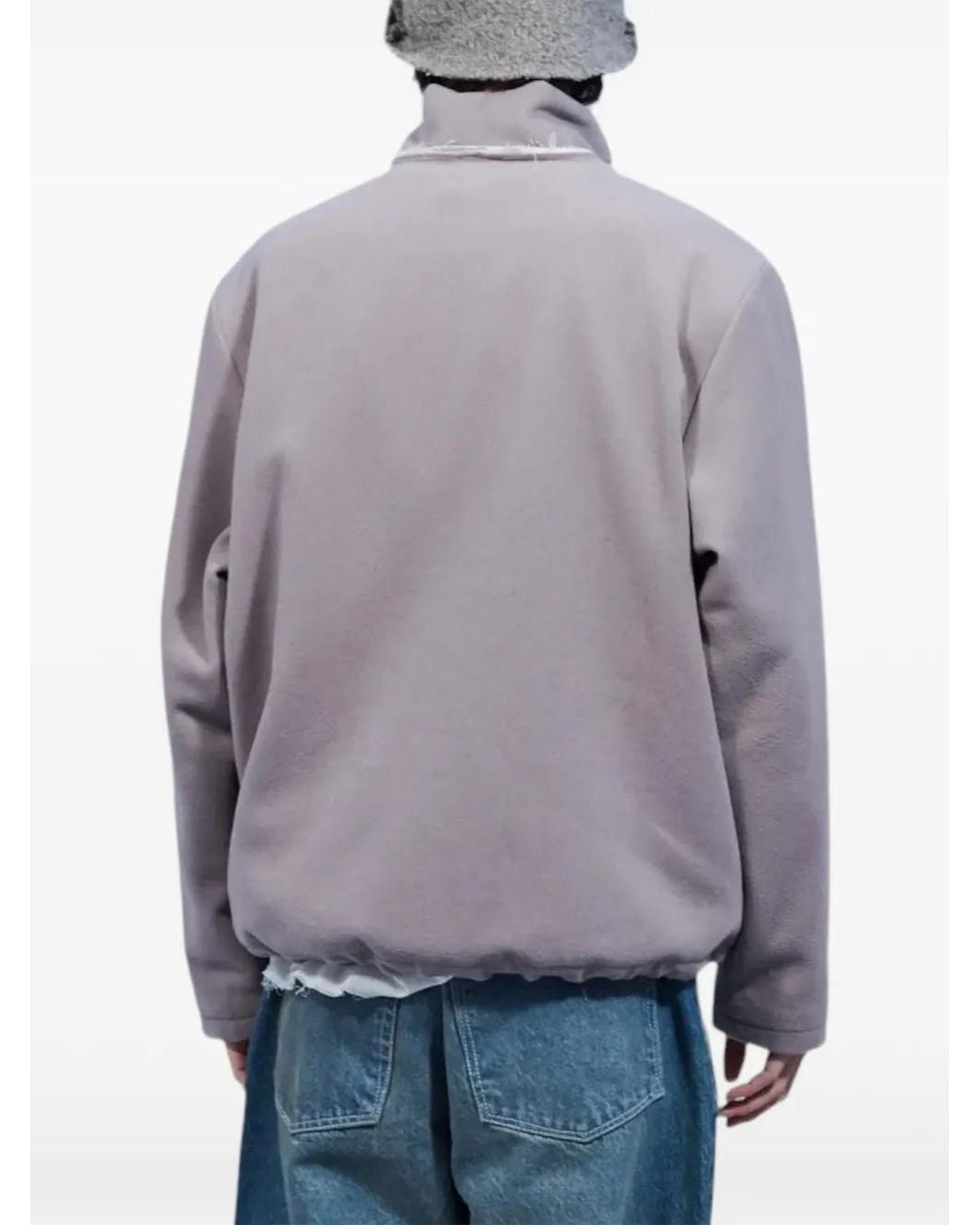 Camiel Fortgens Brown Raw-Edge Roll-Neck Fleece Jacket