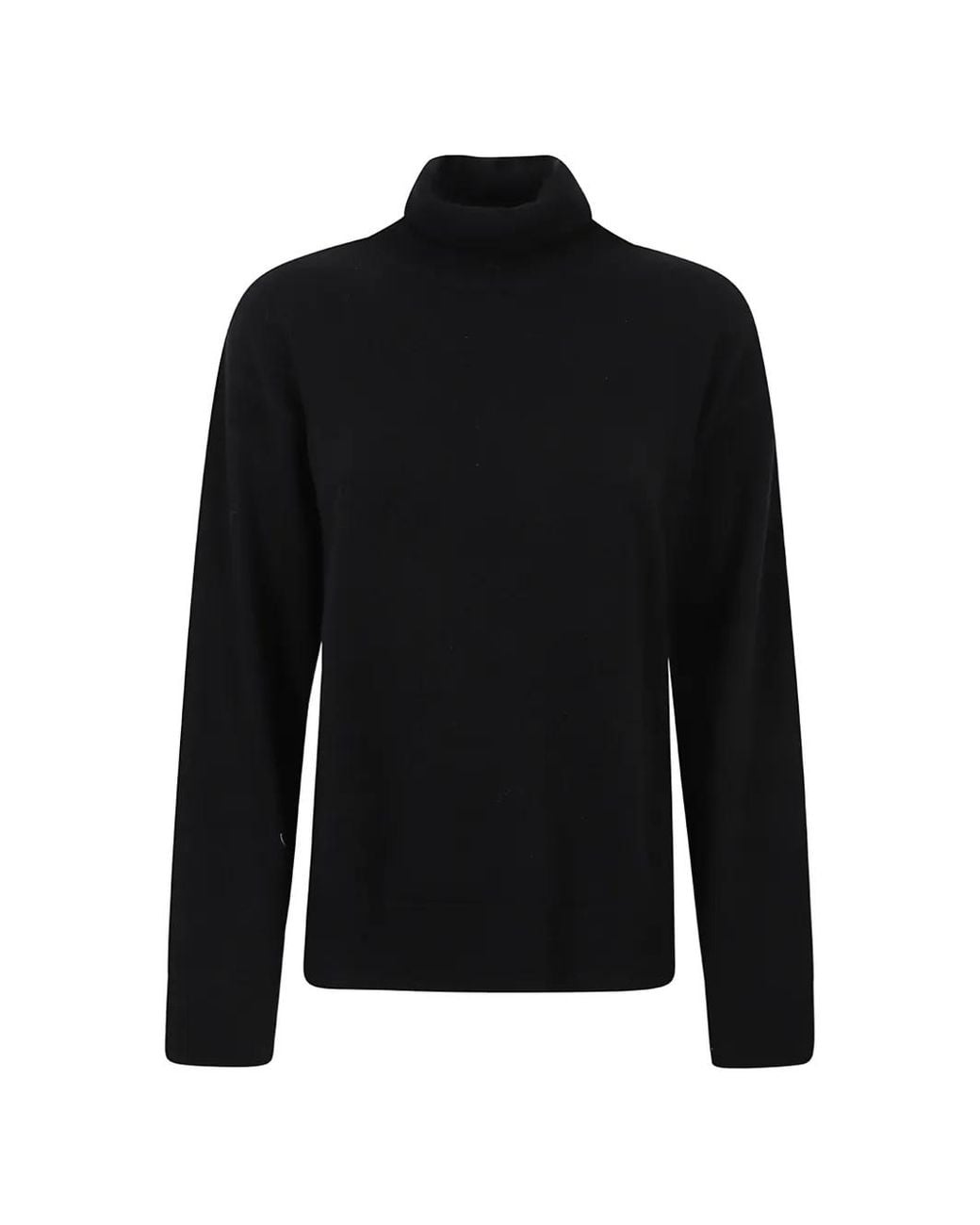 P.A.R.O.S.H. Black Roll-Neck Fine-Knit Sweater