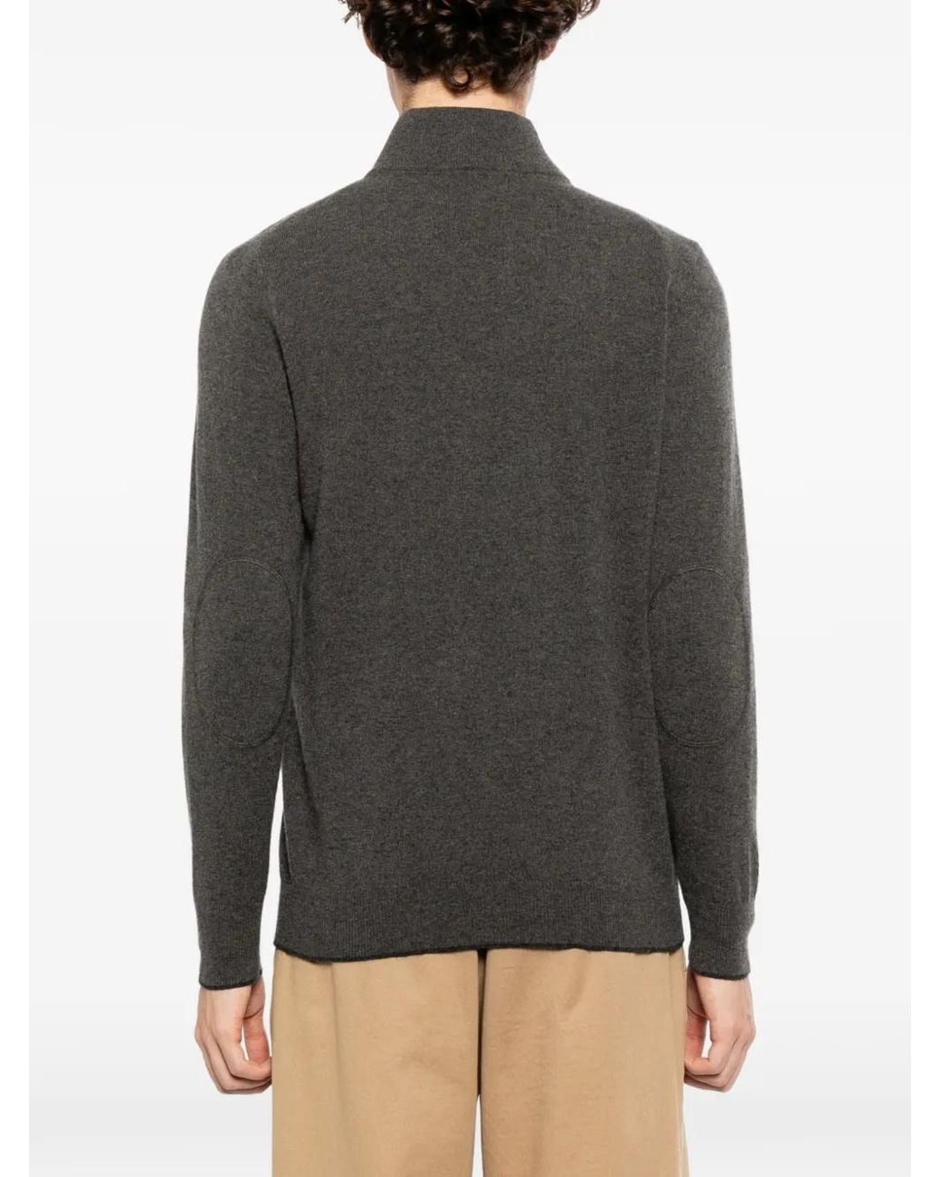 N.Peal Cashmere Gray Carnaby Sweater for men