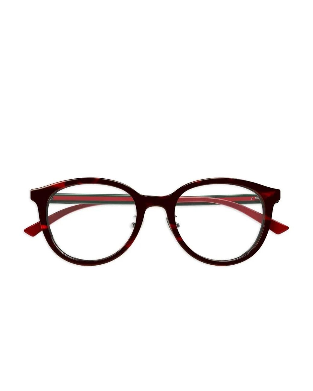 Gucci Brown Runde Brille Mit Webstreifen