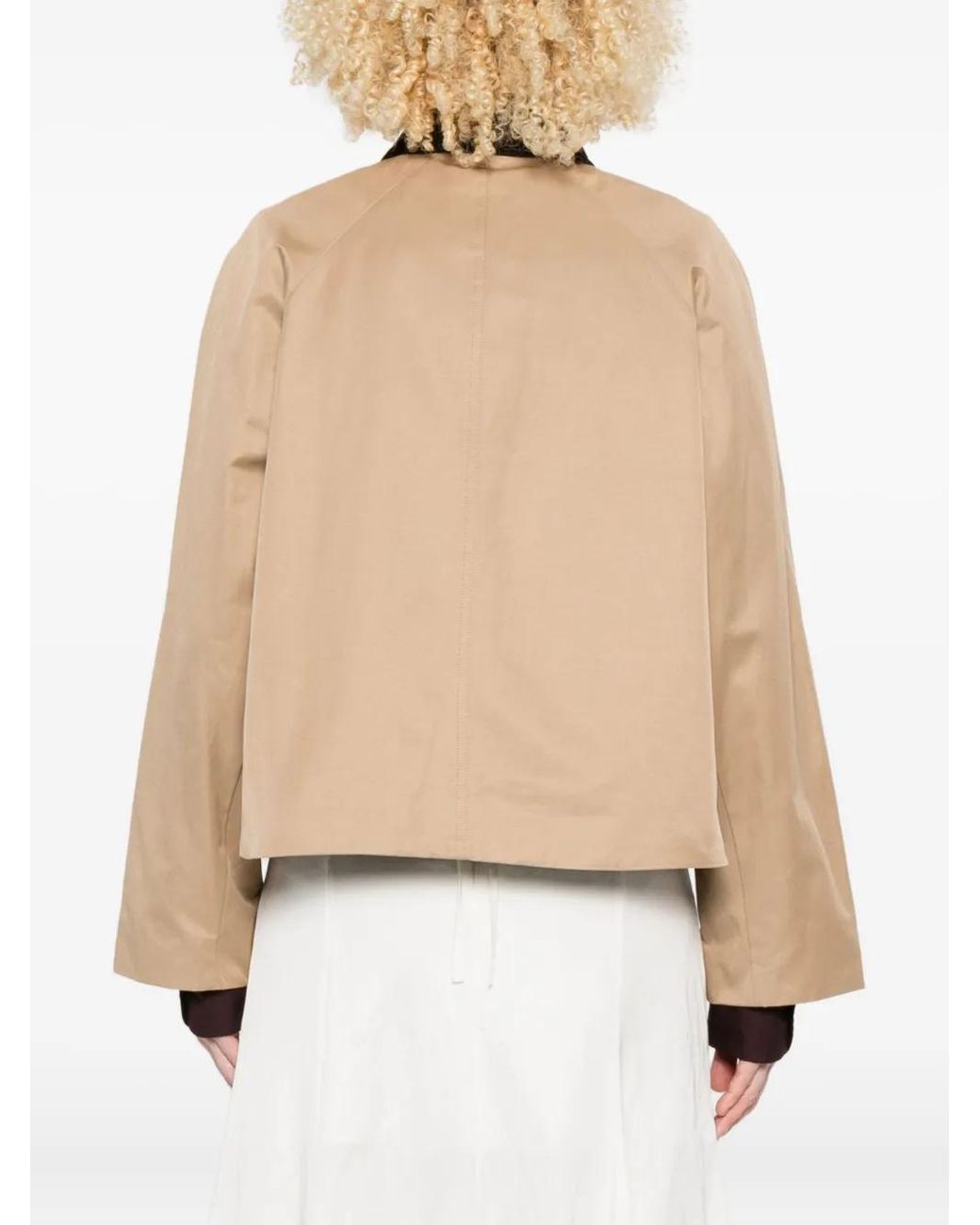 Maje Natural Trimmed-Collar Cotton-Blend Jacket