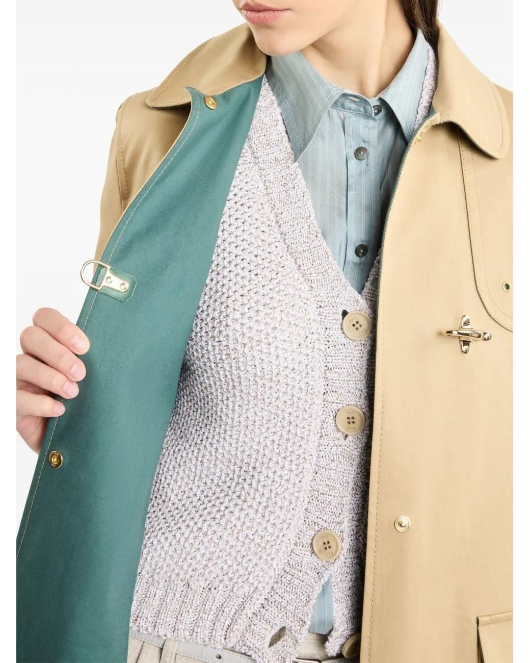 Fay Natural Cotton Trench Coat