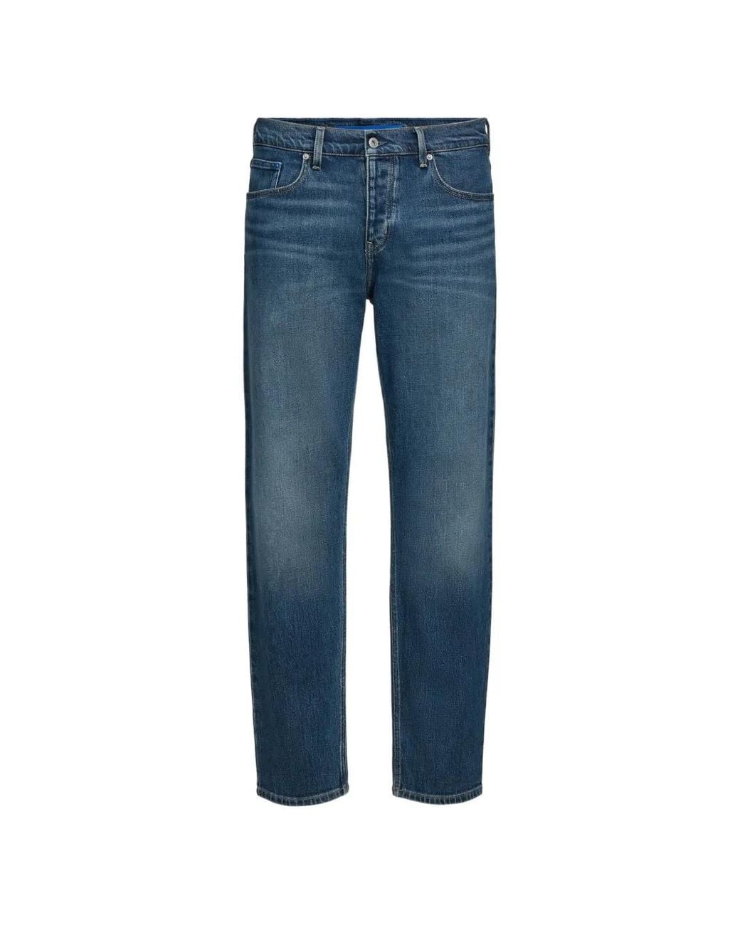 Karl Lagerfeld Blue Tapered-Leg Washed Jeans for men