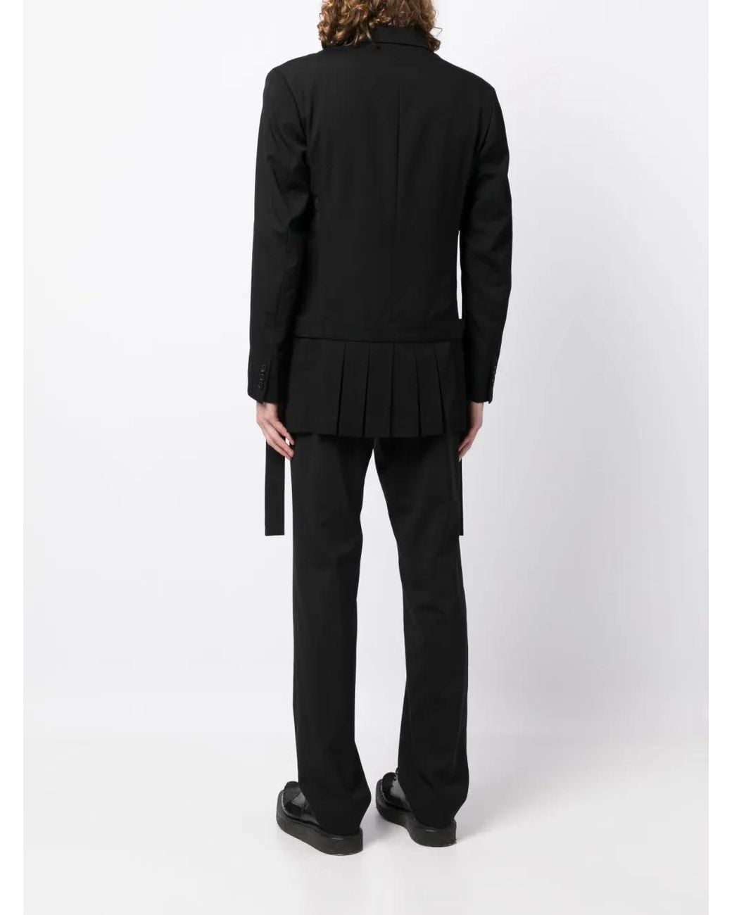 Yohji Yamamoto Black Single-Breasted Wool Blazer for men