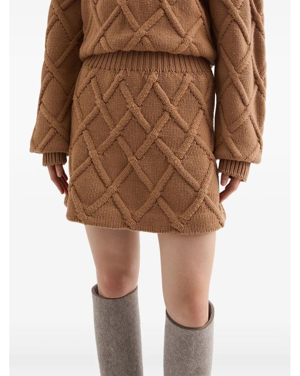 Jil Sander Natural Wool Mini Skirt