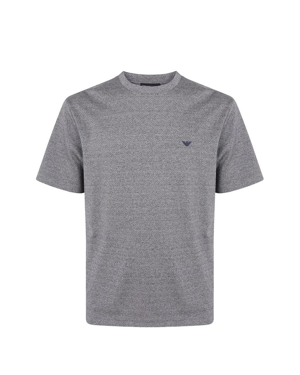 Emporio Armani Gray T-Shirt En Coton À Logo Brodé for men