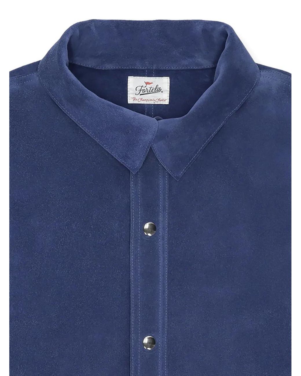 Fortela Blue Patch Pocket Leather Jacket for men