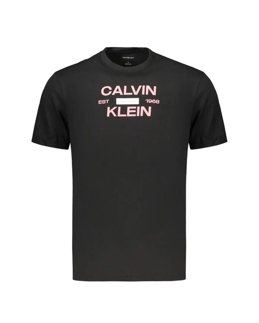 Calvin Klein Black Logo-Print Cotton T-Shirt for men