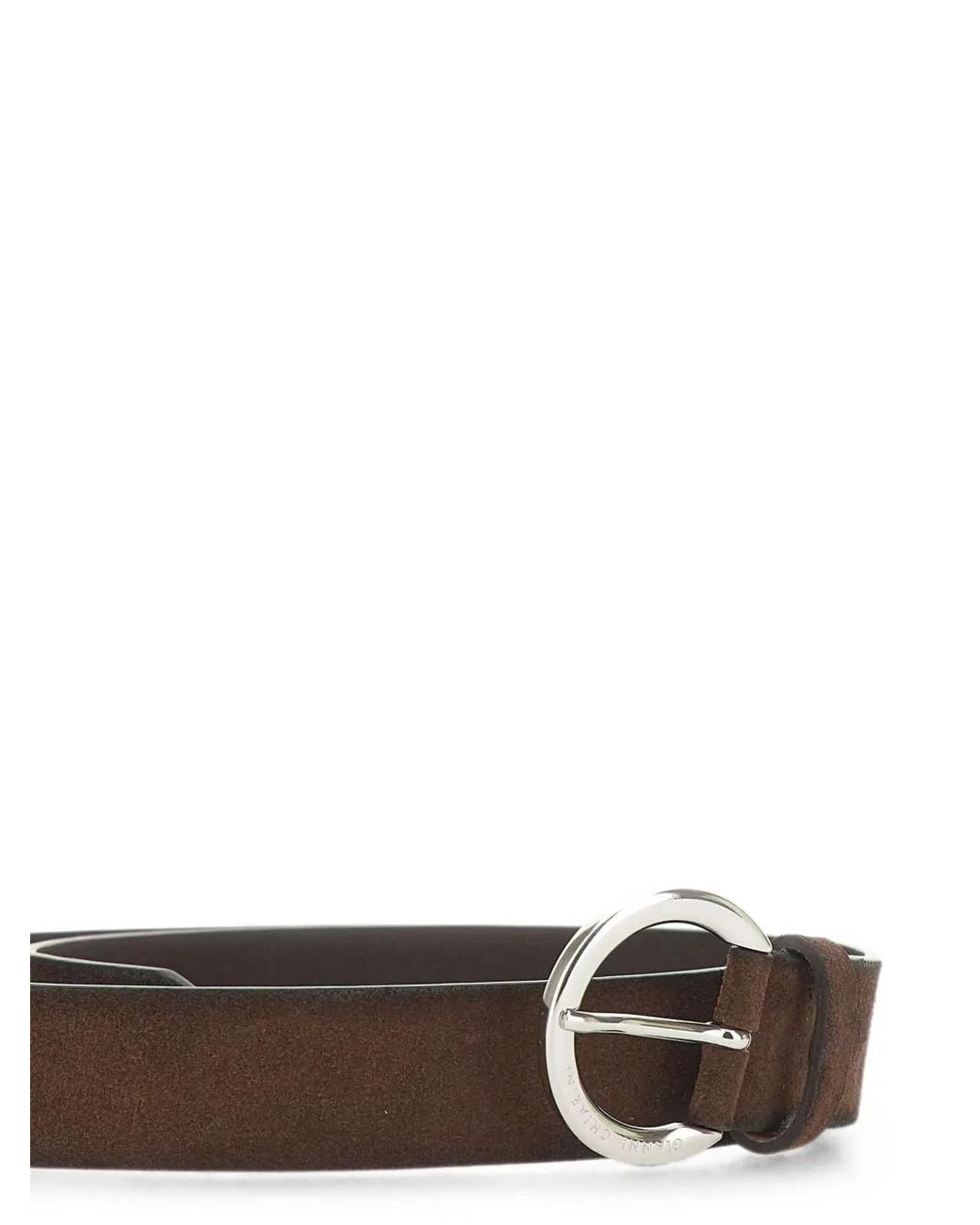 Gianni Chiarini White Logo-Engraved Suede Belt