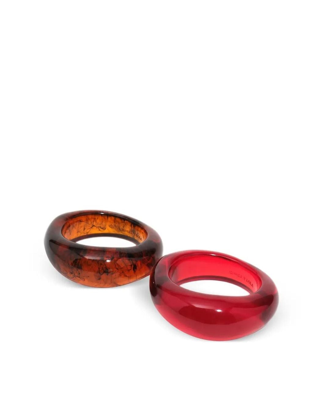 Bimba Y Lola Red Set Of 2 And Garnet Amber-Effect Resin Bracelets