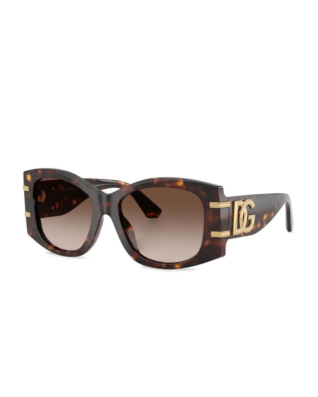 Dolce & Gabbana Brown Geometric-Frame Sunglasses