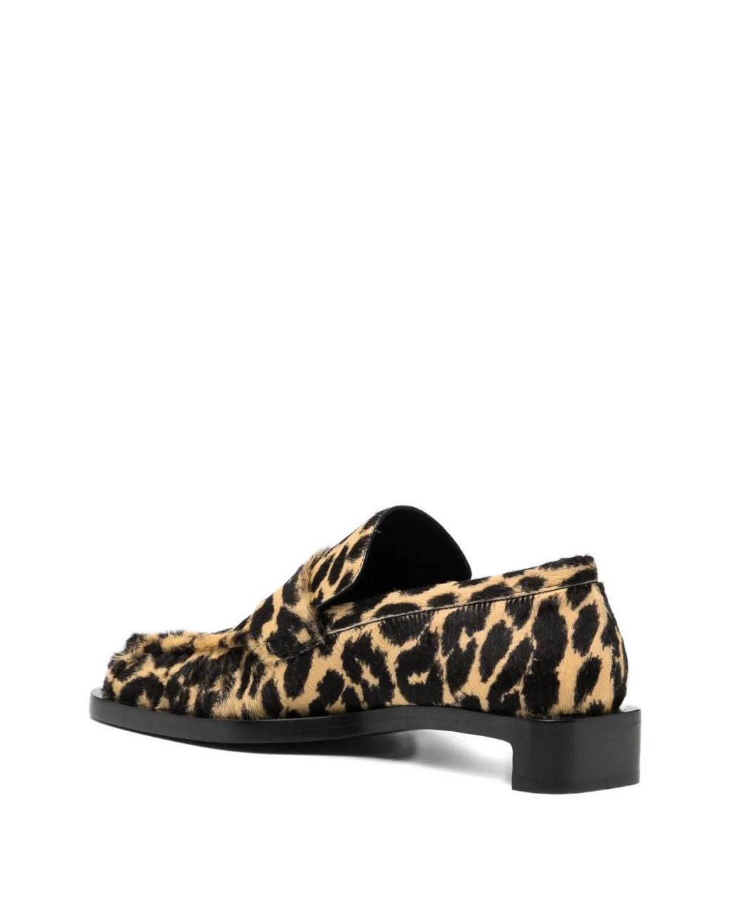 Jil Sander Black Leopard-Print Loafers
