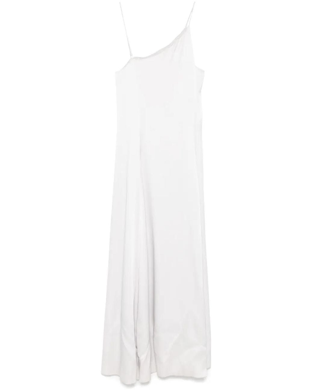 Forte_forte White Maxi Dress With Single Shoulder Strap