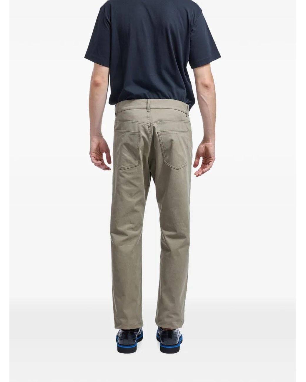Moschino Gray Logo-Patch Five-Pocket Jeans for men