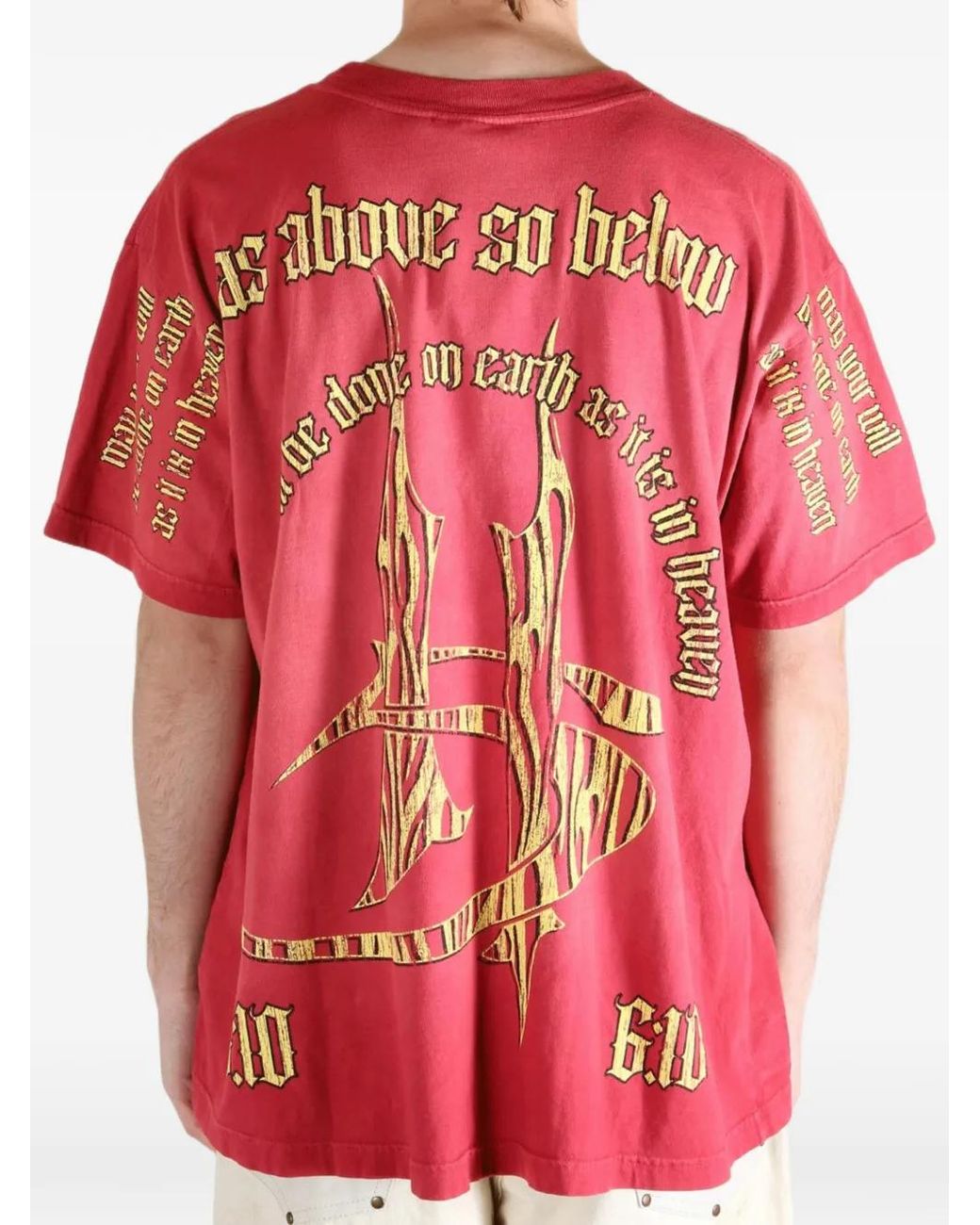 HELLSTAR Pink As Above So Below Graphic-Print T-Shirt for men