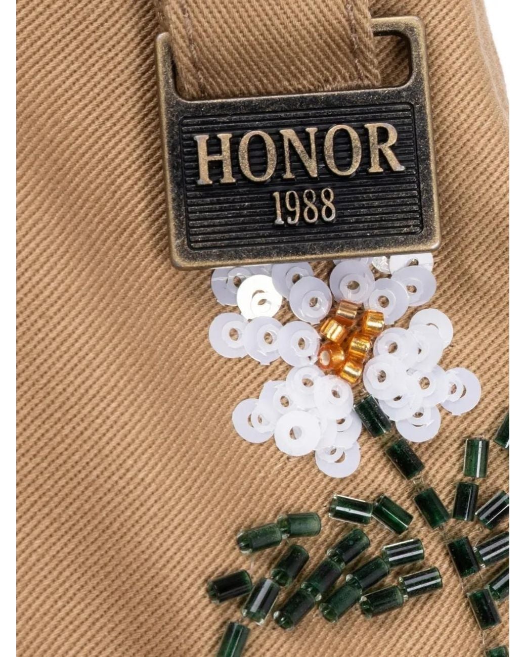 Honor The Gift Natural Beaded Flower Trousers for men