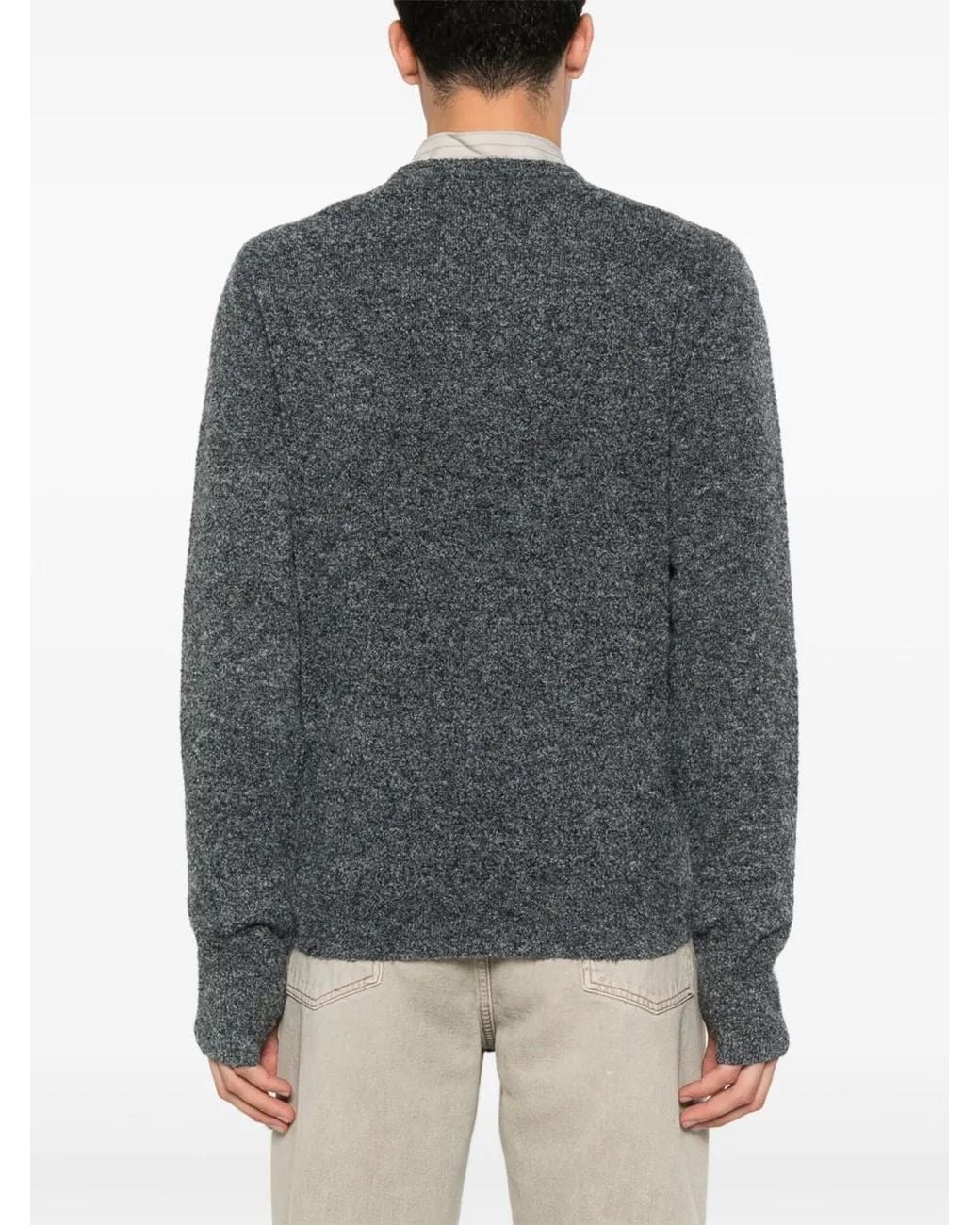 Fred Perry Gray Bouclé Crew-Neck Sweater for men