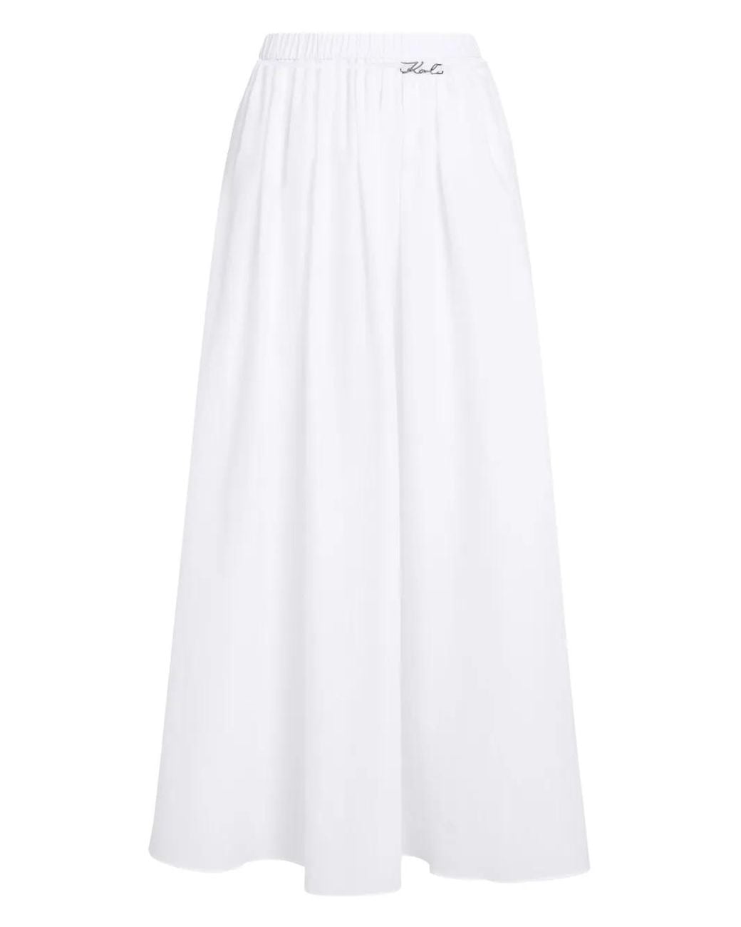 Karl Lagerfeld White Signature Sheer Beach Maxi Skirt