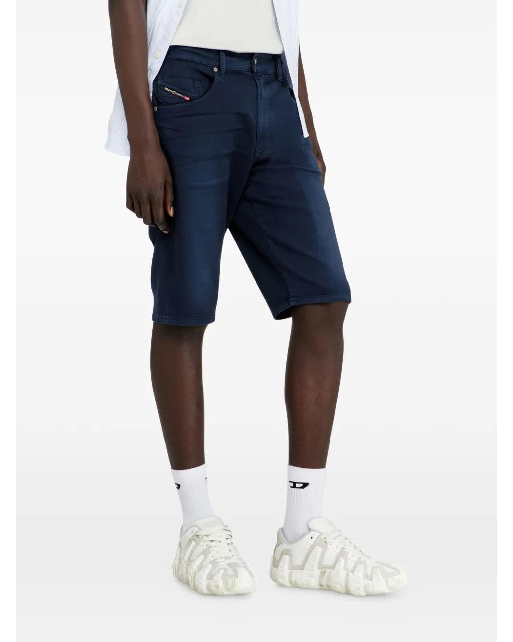 DIESEL Blue Short Slim En Denim Coloré for men