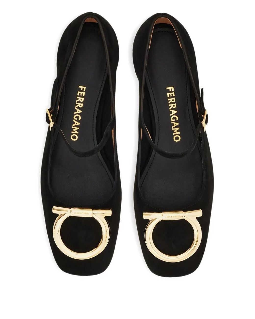 Ferragamo Black Gancini Leather Pumps