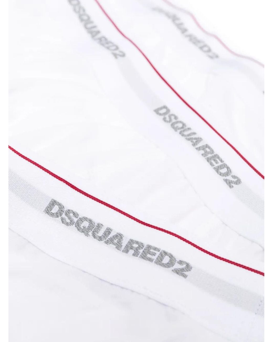 DSquared² White Three-Pack Logo Briefs for men