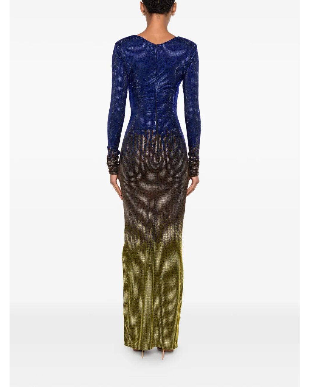 Miron Blue V-Neck Maxi Dress