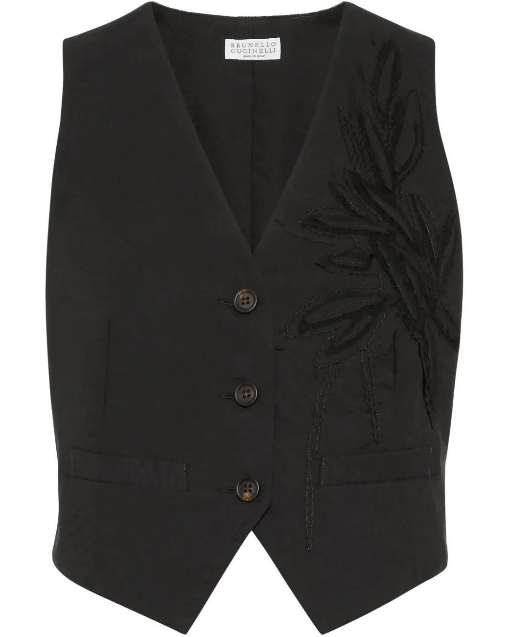 Brunello Cucinelli Black Cotton Vest