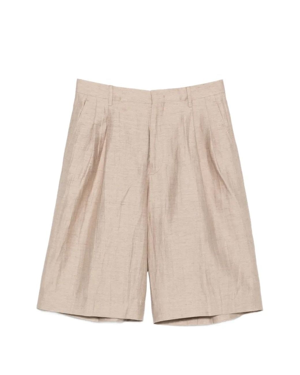 Tagliatore Natural Pleated Tailored Shorts