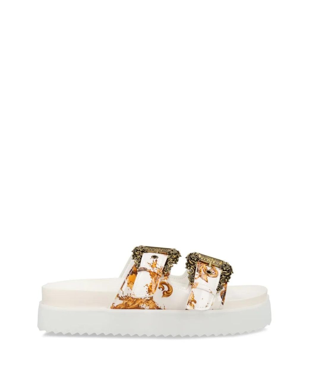 Versace Jeans Couture Metallic Buckle Sandals