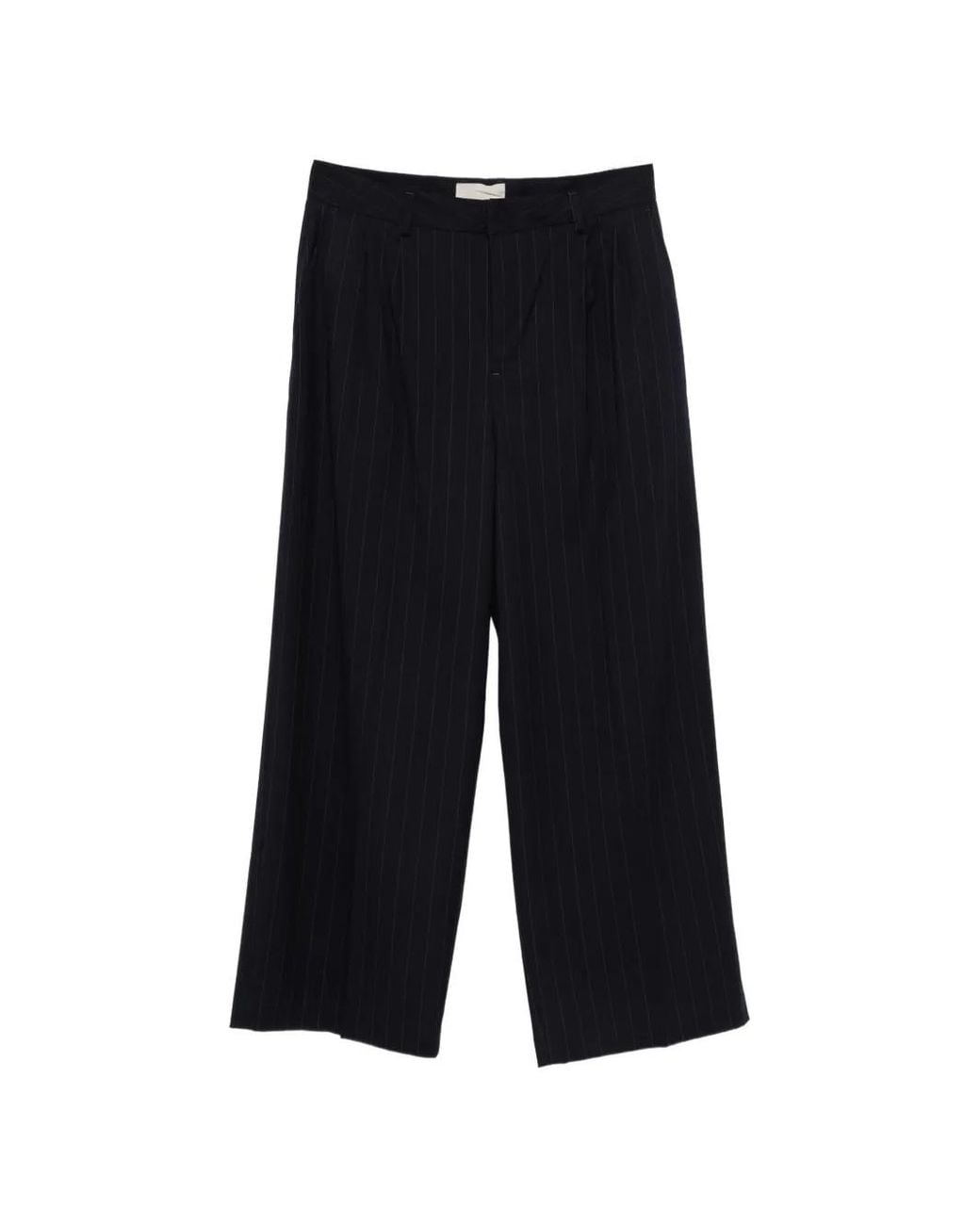 THESTROY Blue Pinstripe Wide-Leg Trousers for men