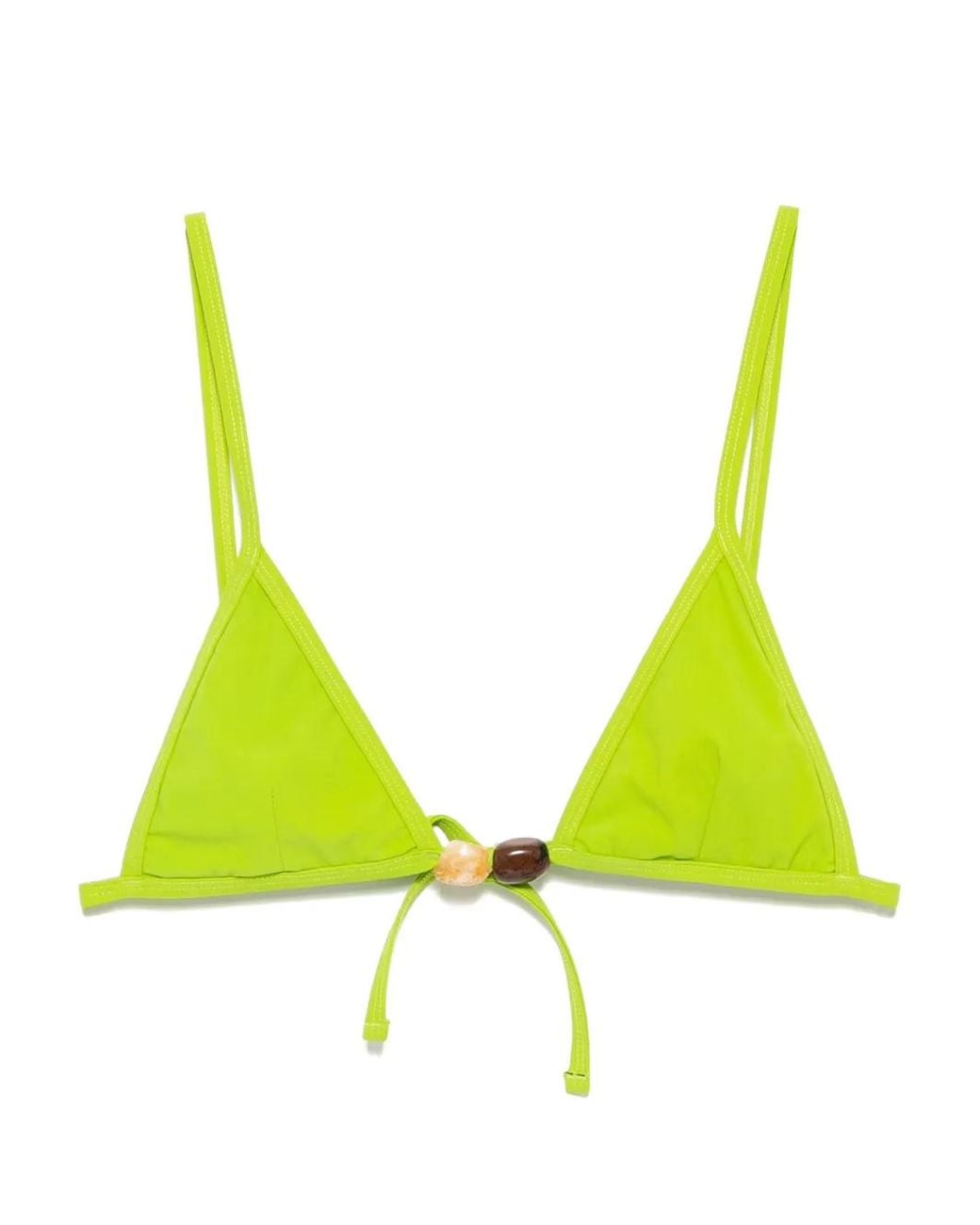 Christopher Esber Yellow Crystal Tie Bikini Top