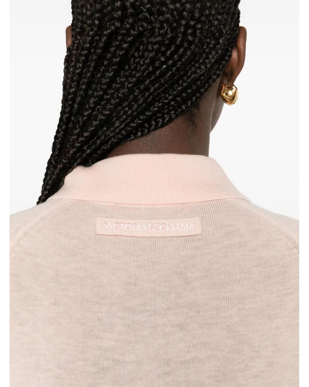 Victoria Beckham Pink Buttoned Polo Top
