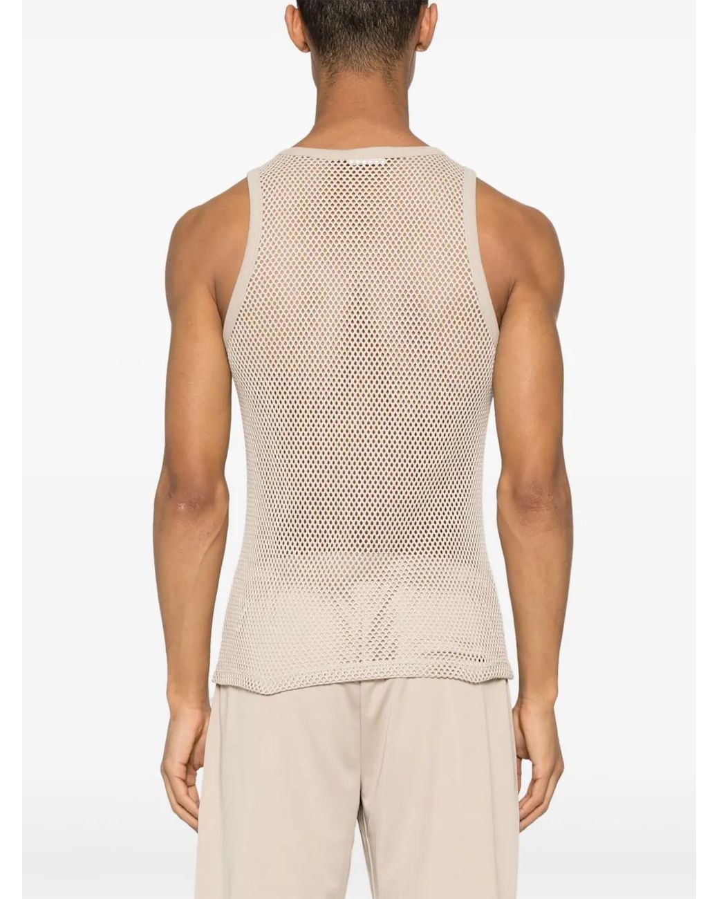 Top A Rete Con Applicazione di Courreges in Natural da Uomo
