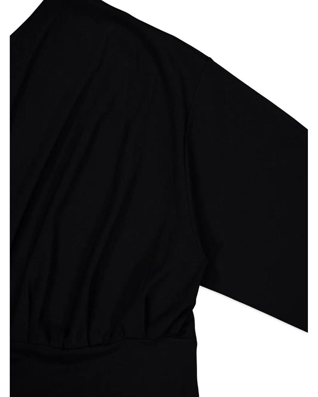 Balenciaga Black Asymmetric Wrap Dress