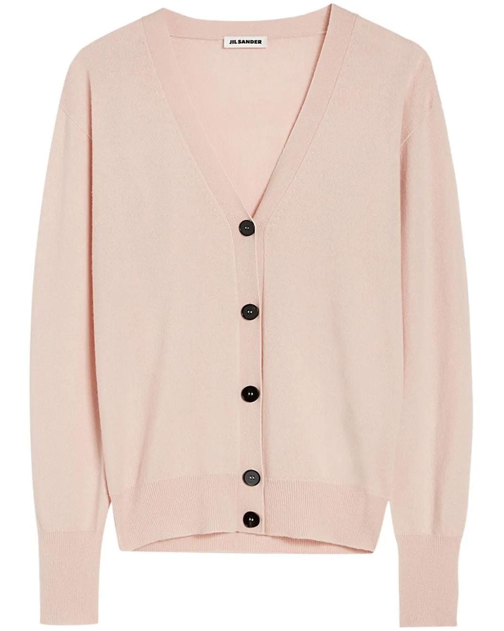 Jil Sander Natural Cashmere V-Neck Cardigan
