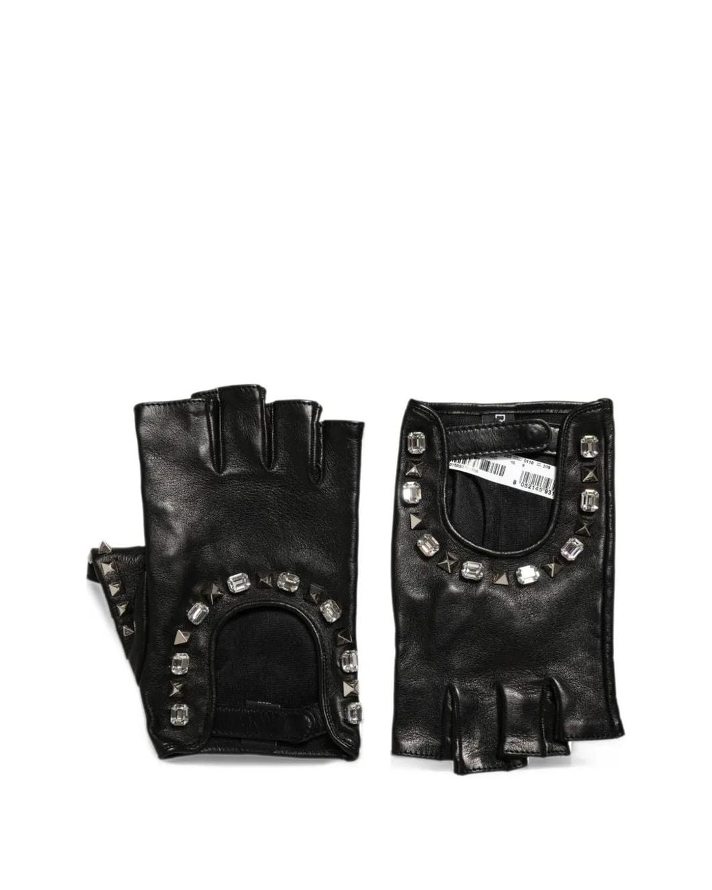 Dolce & Gabbana Black Stud-Embellished Fingerless Gloves