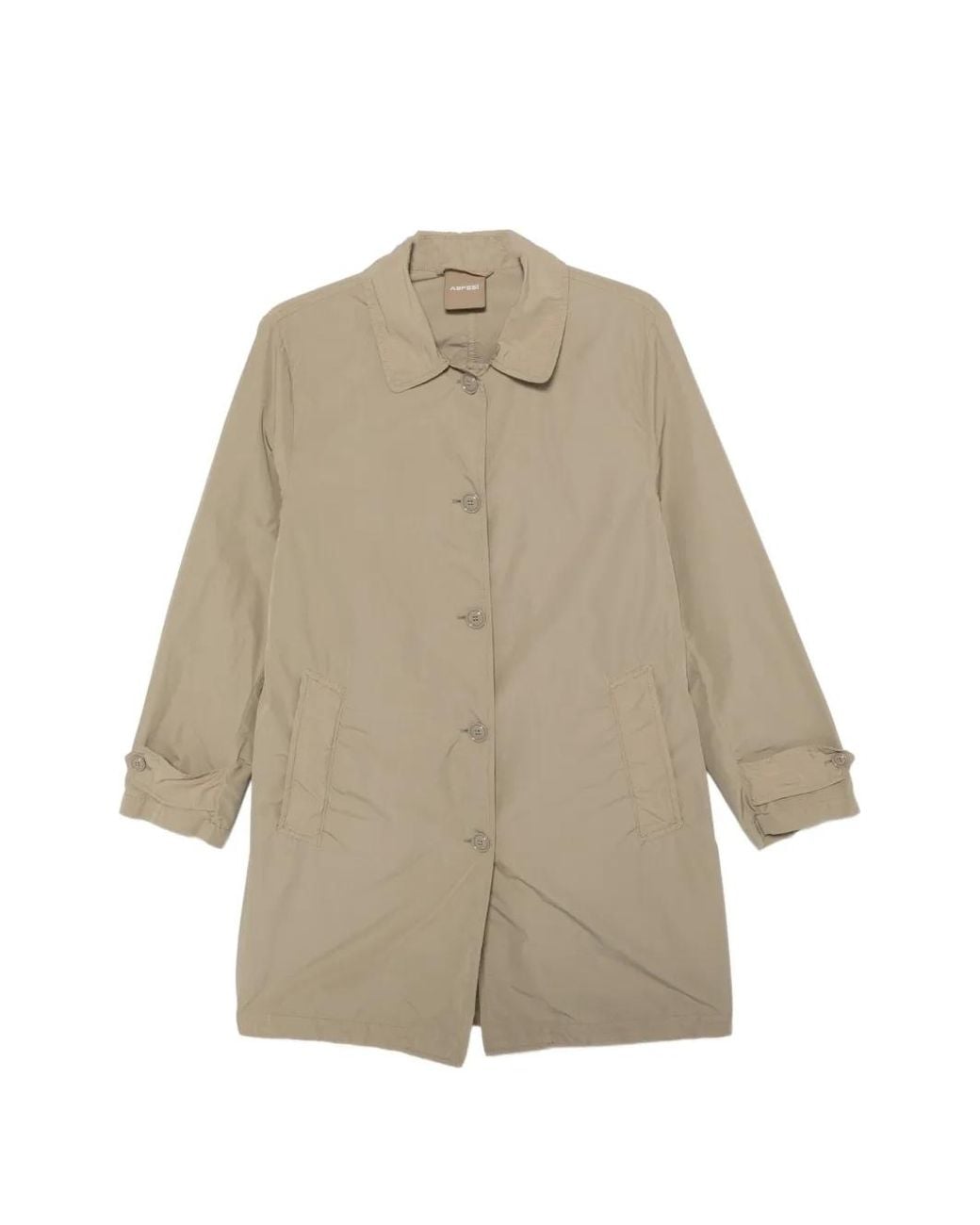Aspesi Natural Manteau Boutonné À Manches Longues