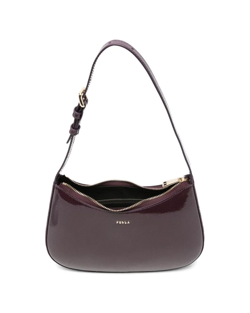 Furla Purple Leather Shoulder Bag
